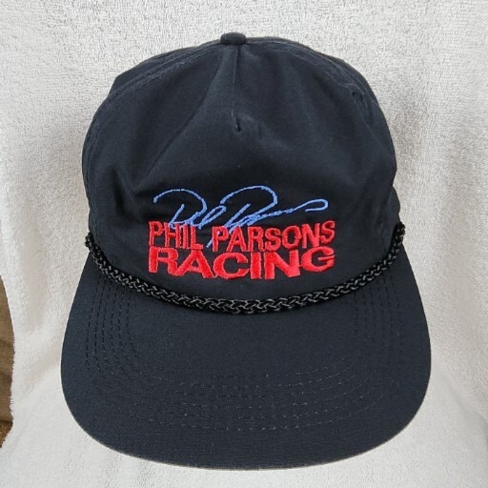 Vintage Phil Parsons Racing Eagle Nation Nascar Hat Cap Strapback Black SpellOut